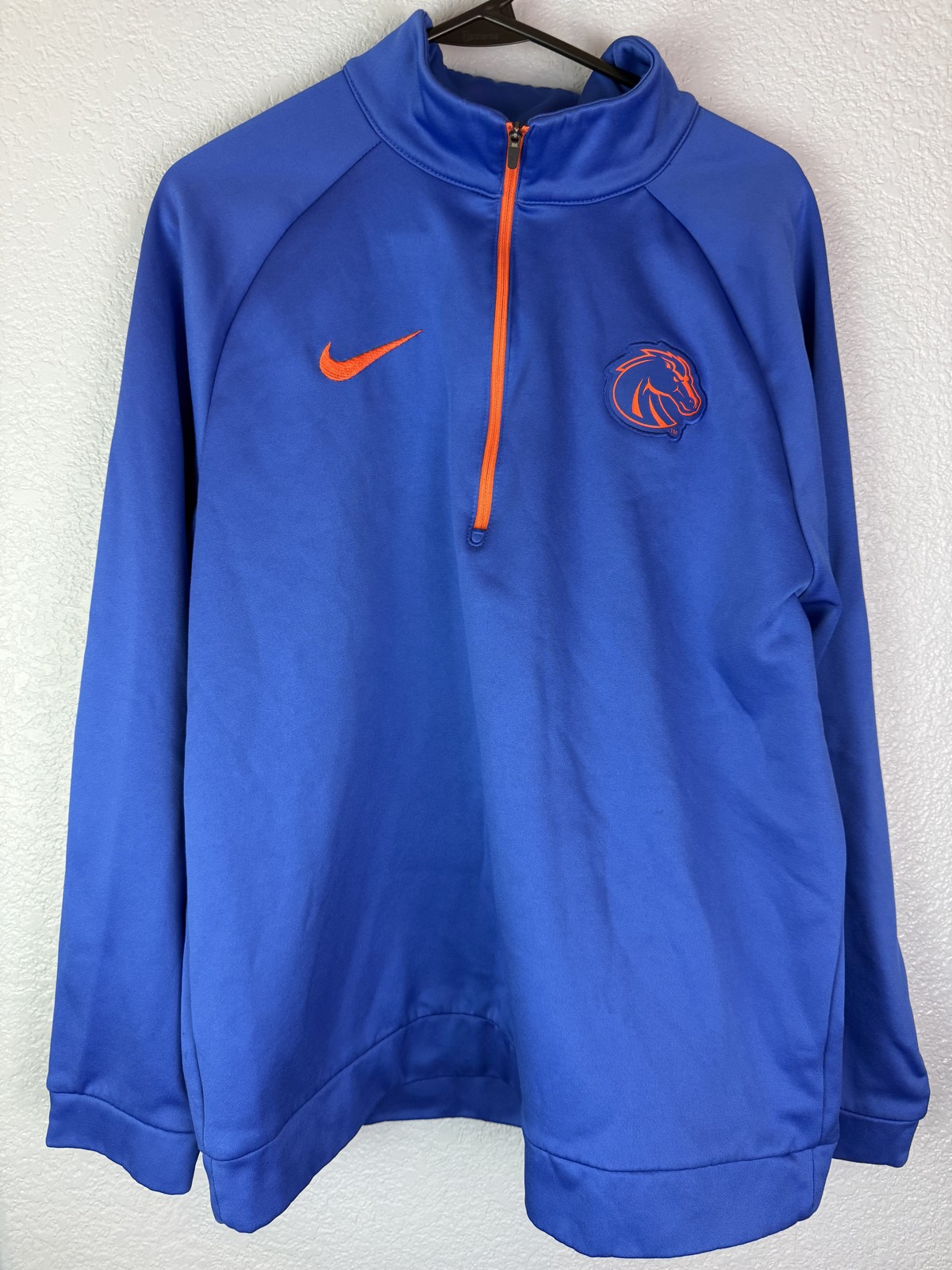 SACAI X NIKE Boise State Broncos Pullover Giacca Uomo XL NCAA Calcio Nike Dri FIT Quarter Z