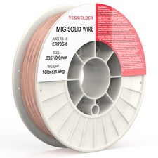 MIG Welding Wire, ER70S-6 Solid Carbon Steel, .035 Inch 10LB 0.9mm 4.5kg , H...