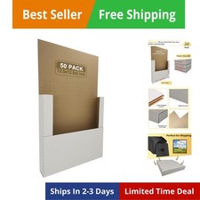 50 Pack Vinyl Record Shipping Box Mailers, 12.5" x 12.5" x 2", Perfect for 12...