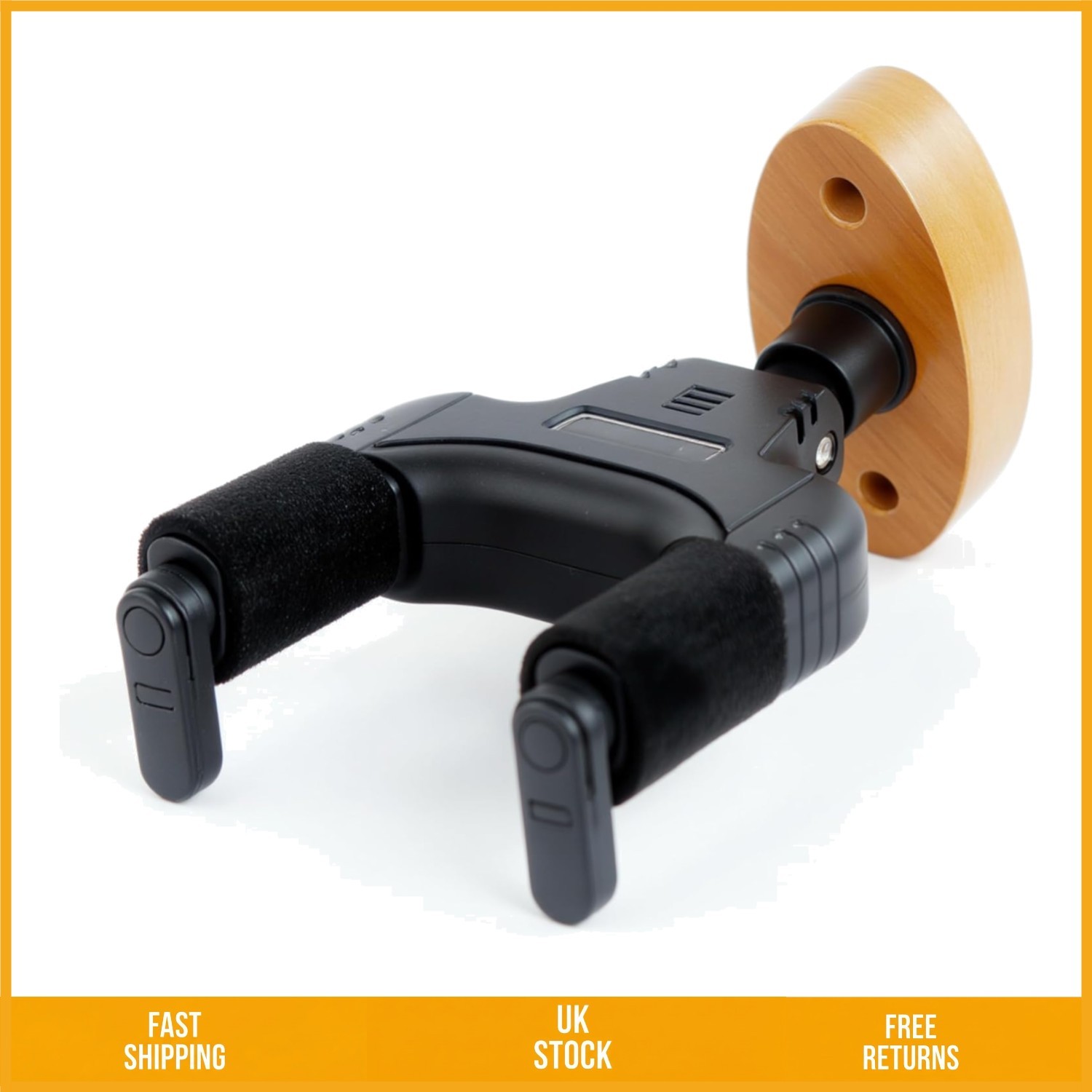 Professional Auto Lock Guitar Wall Mount Wood Hanger for Bass 1 Pack