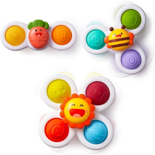 "LiKee Strong Suction Cup Fidget Rotating Sensory Bath Toys for Baby Christmas