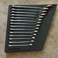Snap-on Svsm01fbr 14 Pc Metric 1027mm 4-way Angle Open-end Wrench Set