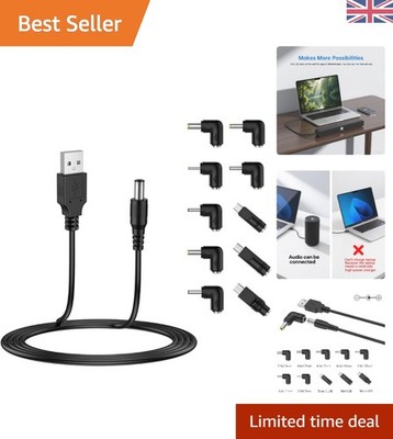 Vielseitiges USB-auf-DC-Stromkabel, 10 Anschlüsse, 5 Fuß Länge - maximaler Nutzen