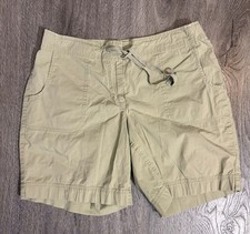 J. Jill Womens 10 Shorts Stretch Tan Chino Khaki Pockets Casual Hiking Outdoors