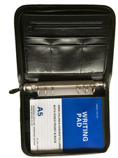 A5 (STANDARD ORGANISER ) ZIPPED CONFERENCE RING BINDER 9978A 27mm dia BLACK