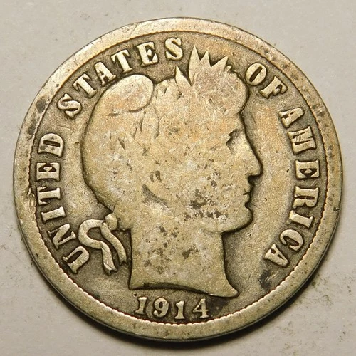 1914-P Barber Dime — photo from the most recent tracked eBay sale