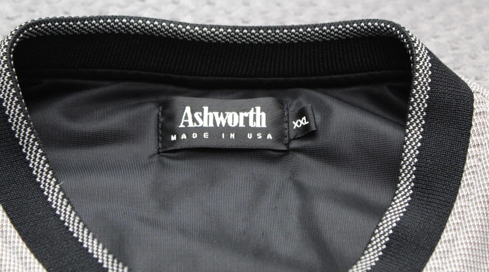 Ashworth Golf Wind Vest Mens 2XL Gray V Neck Pullover Made in USA Walden Lake CC - Image 3 of 4