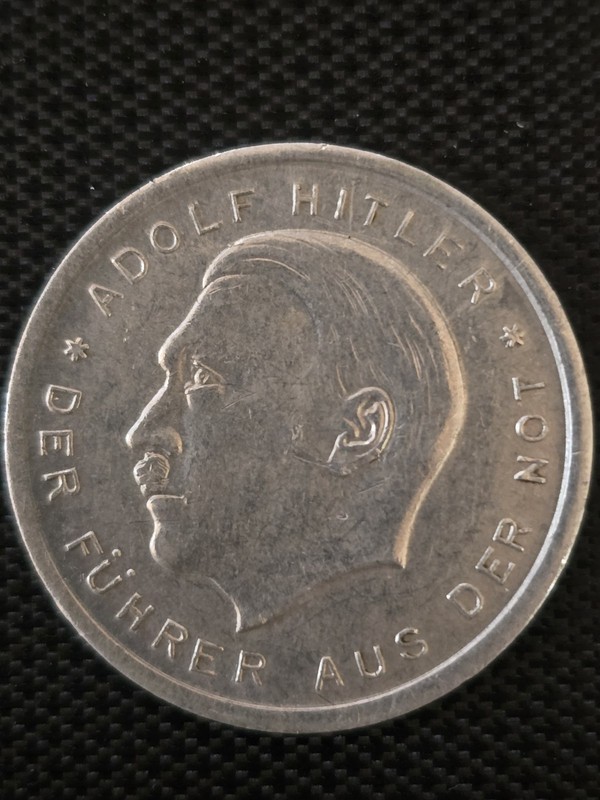 Hitler Election Token C-11 Aluminum 30mm. German Medal Colbert Hyder
