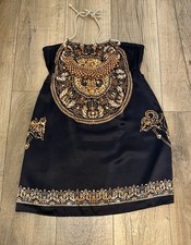 Voom by Joy Han Designer Beaded Statement Silk Mini Dress Made in USA Retro NN11