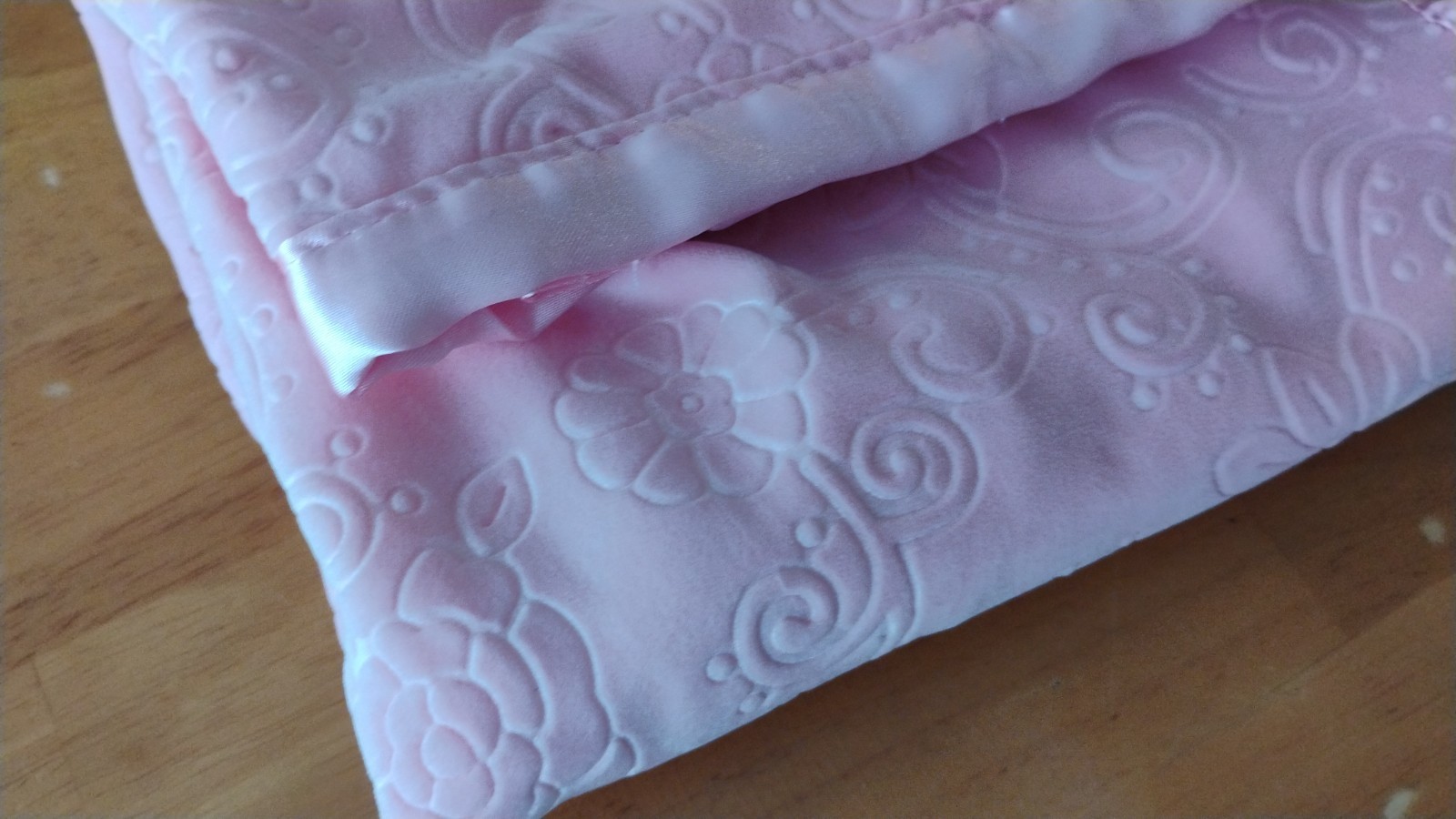 Stephan Baby Pink Embossed Flower Blanket Soft Fleece Security Lovey 30 x40" NEW