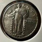1927 P 25c Twenty-five Cents Standing Liberty 90% Silver Quarter Dollar AU/BU