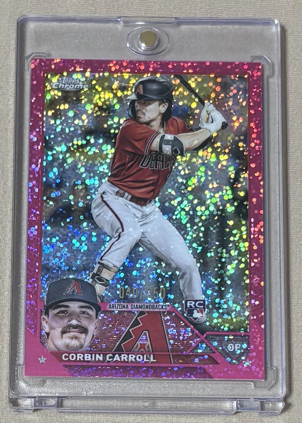 2023 Topps Chrome - Corbin Carroll #95 Magenta Speckle Refractor 40/350 (RC)