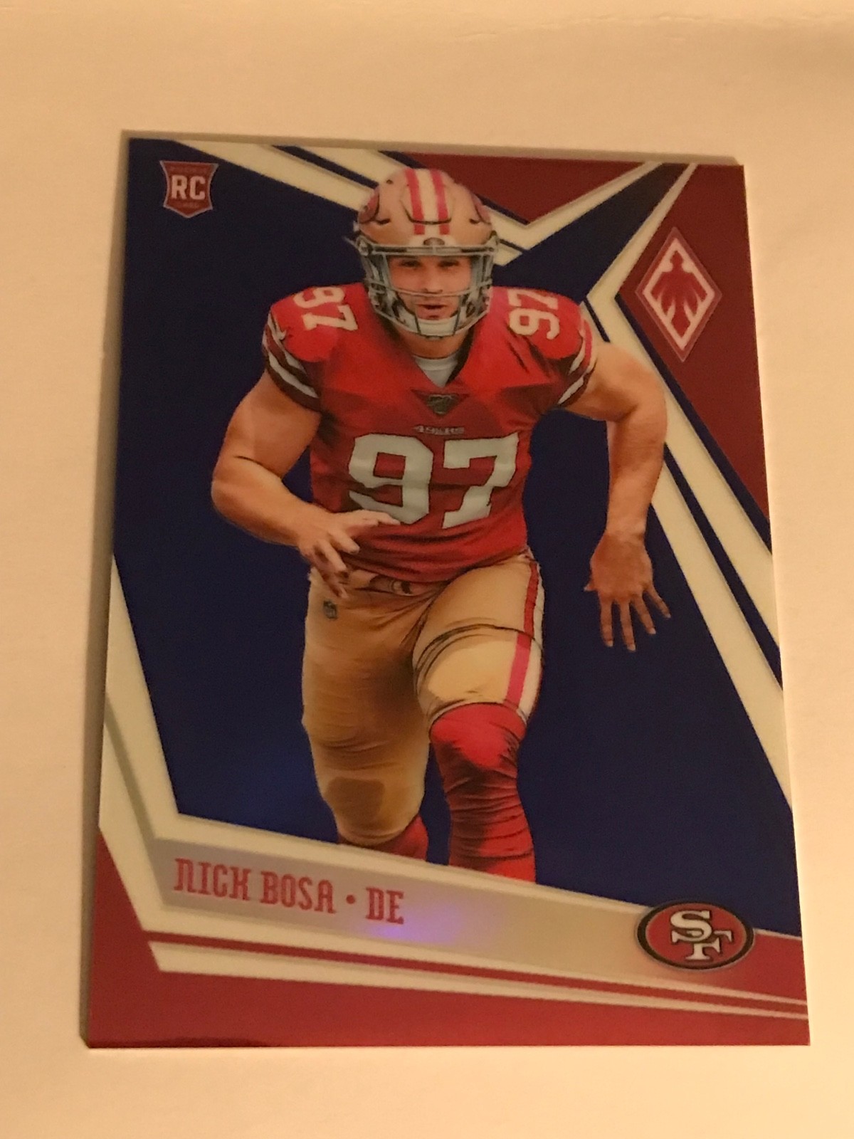 NICK BOSA 2019 PANINI PHOENIX BLUE REFRACTOR ROOKIE CARD RC #108 21/35