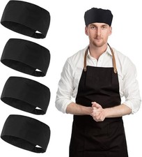 4 Pcs Unisex Chef Hats Adjustable Kitchen Cooking Caps with Breathable Mesh Top