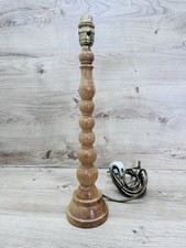Turned Wooden Table Lamp Base Light Wood Bobbin Style Traditional 41.5cm