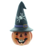 "Led-KüRbis \"Hexenhut\", 21 Cm, KüRbis, Halloween, Deko, Beleuchtet, Polyresin,"