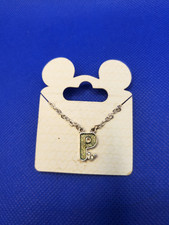 Disney Letter Initial A Pendant Necklace With Mickey Crystal Ears Silver Tone