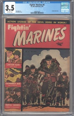 Fightin' Marines #4 CGC 3.5 OW pages - Matt Baker cover and art!