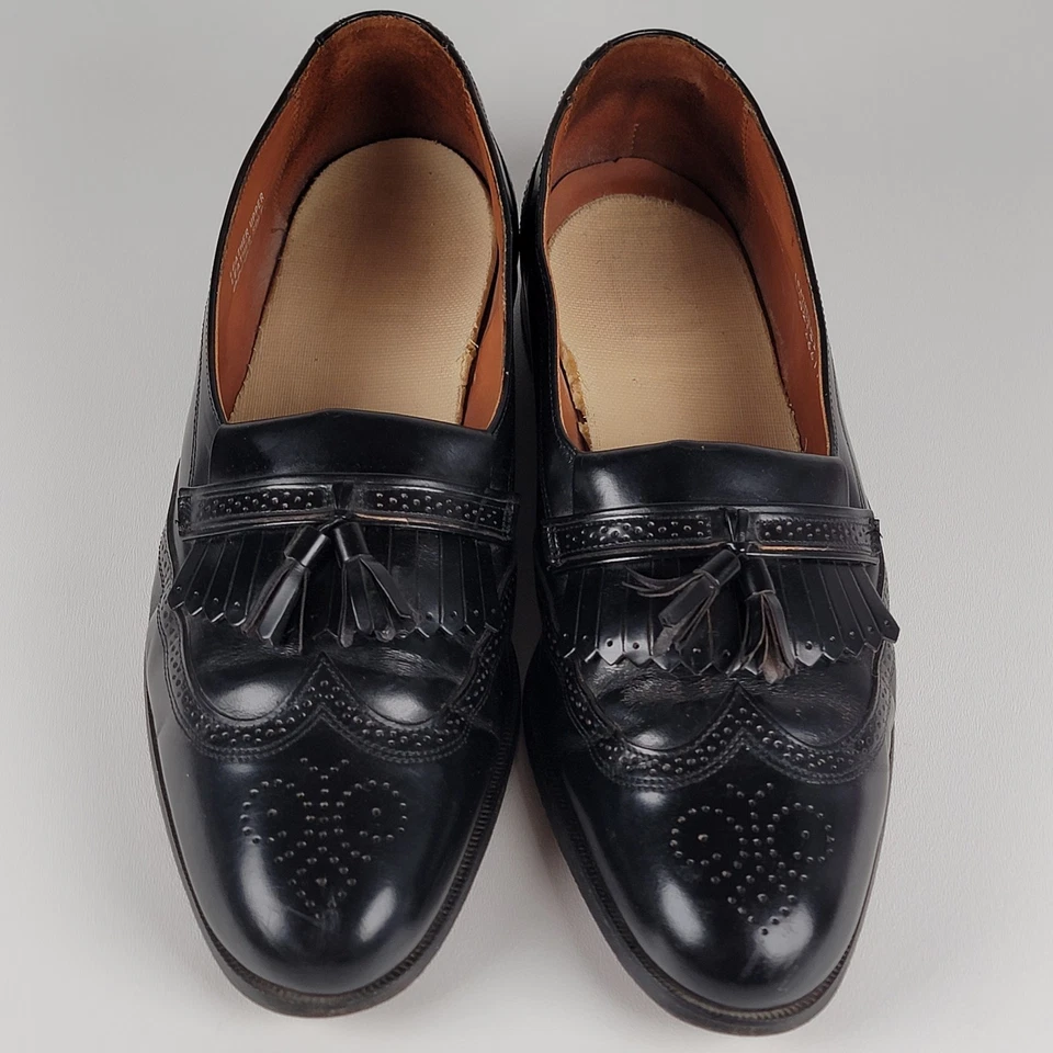 Bostonian Classics Mens 13M First Flex Black Leather Tassel Wing Tip Loafer - Image 2 of 4