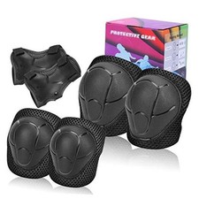 Kids Protective Gear Set SHENMOREN Knee Pads for Kids 3-10 Years Toddler black