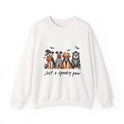 Spooky Paw Sweatshirt, Cozy Fall Apparel, Unisex Crewneck, Halloween Fashion,