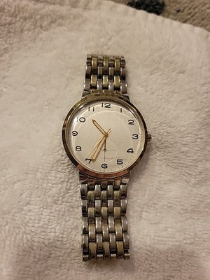 Mens dress watch Large classic style face Two toned band GF/6057TT Japan Movt