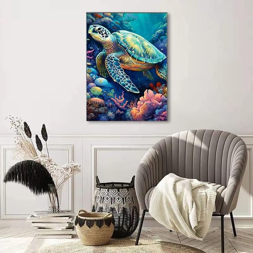 Diamond Painting Kits for Adults. Sea Turtle Diamond Art Wall Decor 12x16inch - Picture 7 of 7