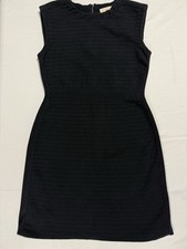 Tory Burch Black Textured Knit Sheath Dress Womens Small Sleeveless Bodycon