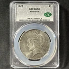 1928 $1 Peace Dollar Philadelphia Key Date Almost Uncirculated CACG AU 58 CAC