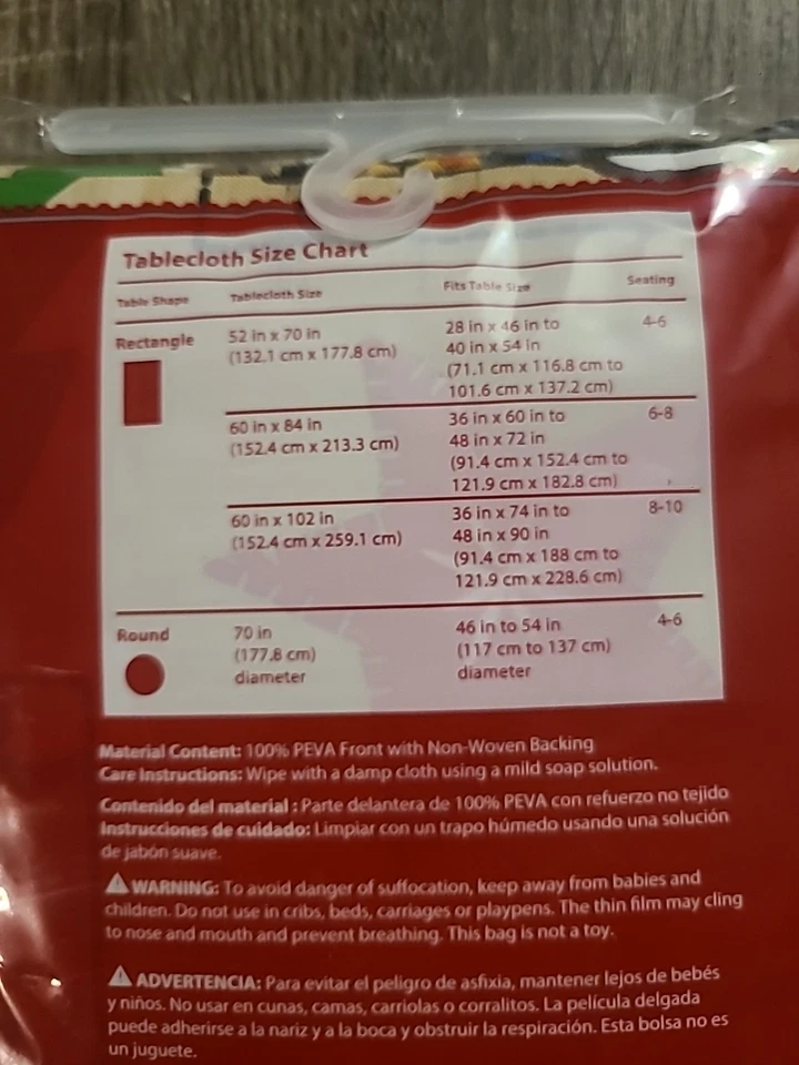 CHRISTMAS CABIN PATCHWORK Vinyl Tablecloth Rectangle 52" x 70" Bear Fox Cardinal - Image 3 of 4