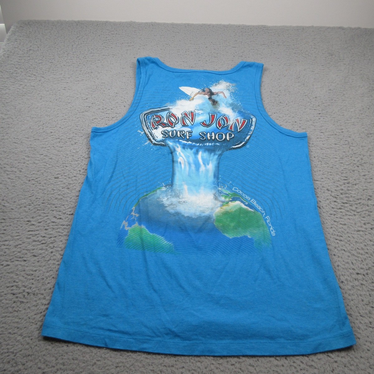 Vintage Ron Jon Surf Shop Tank Top Mens Large Blue