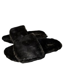 Vionic Dream, Faux Fur Women's Black Shearling Faux Fur Slippers, 9 1/2M, 9.5M