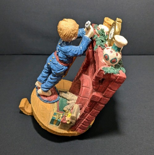 Vintage Christmas Stocking Hanger Boy By Fireplace Chimney Decor - Picture 5 of 10