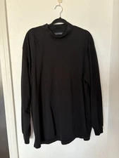 Scott Barber XL black mock turtle neck sweater mens pima cotton