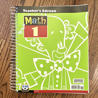 BJU Press Math 1 Teacher s Edition Third Edition Spiral Bound w/ CD-ROM