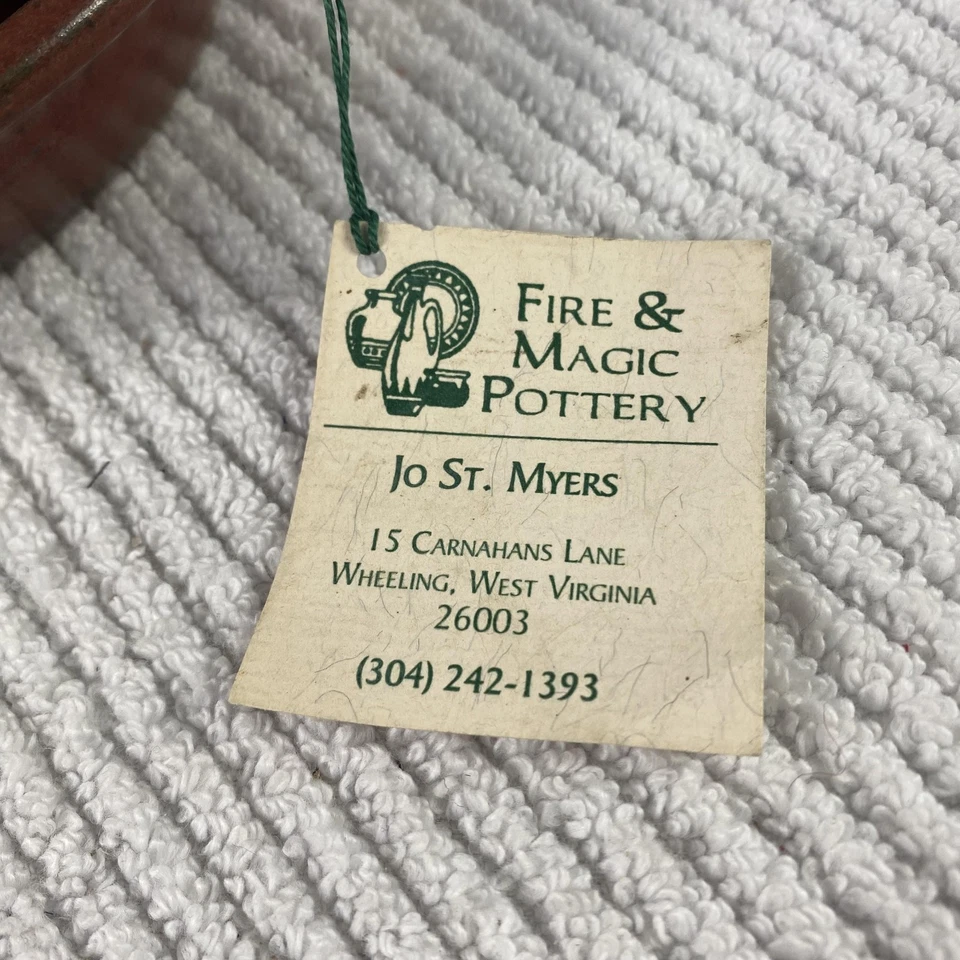 Lámpara de aceite Fire & Magic Pottery St. Myers hecha a mano estudio gres arte Foto 2 de 4