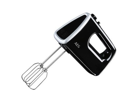 AEG HM3310 3 Series Handmixer Schwarz 450W Turbo Edelstahl-Rührstäbe L10