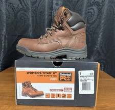 Women’s Brown Timberland Pro TITAN EV 6" Composite Safety Toe Work Boots Sz 7M  