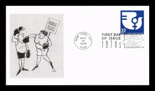 US COVER FIRST DAY OF ISSUE WOMEN'S RIGHTS MOVEMENT JET BOY CACHET