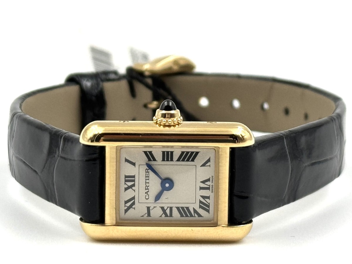 Cartier Tank Yellow Gold 24mm x 16.5mm Black Strap WGTA0352 Unworn