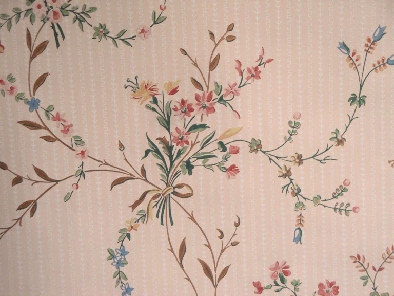Papel pintado victoriano 12sr rosa floral casa de agua archivo histórico antes de la guerra Foto 4 de 4