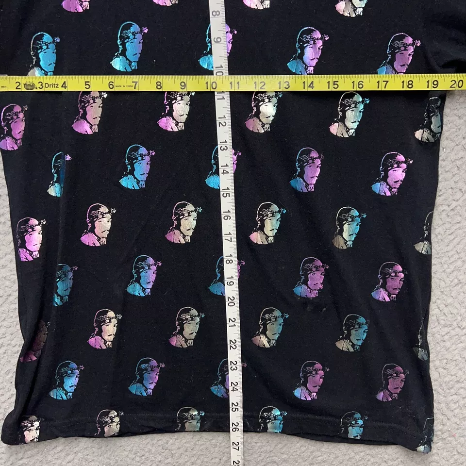 Makaveli Brand Polo Shirt Boys 16/18 Black Short Sleeve 2Pac All Over Print - Image 4 of 4