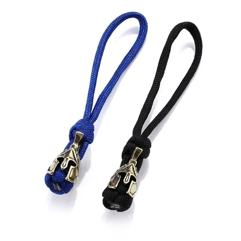 Spartan Warrior Lanyard Keychain - Handmade Paracord Keyring Bronze Accessories - Image 4 of 4