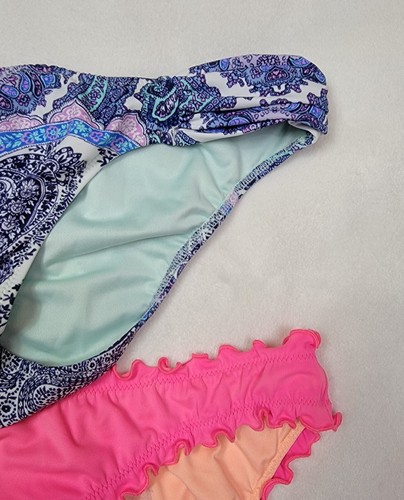 3 Victoria's Secret Size S Bikini Swimsuit Bottoms Ruffled Pink Purple Black J - Picture 4 of 10