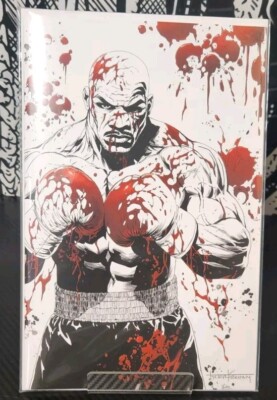 Mike Tyson Battle Damage Black White And Blood Virgin Variant Tyler Kirkham LTD