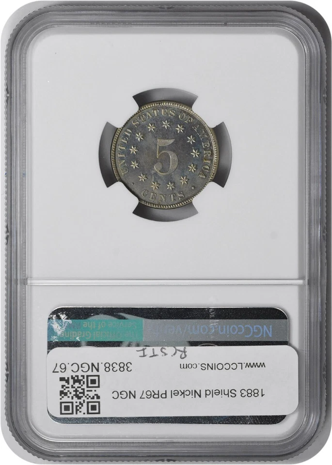 1883 Shield Nickel PR67 NGC - Image 2 of 4
