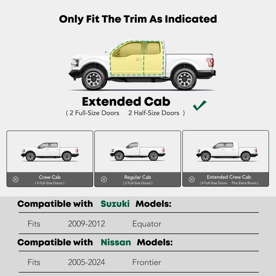 estriberas de aluminio de 5,5" para Nissan Frontier 05-24 Suzuki Equator King Cab Foto 2 de 4