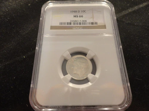 1948-D  ROOSEVELT DIME NGC  MS-66- DISCOUNTED-POWER BUY-VERY AFFORDABLE