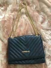 Sally Young Handbag. Dark Blue with Gold adjustable chain strap 