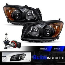 For 09-12 Toyota RAV4 black housing amber corner projector headlights w/bulbs